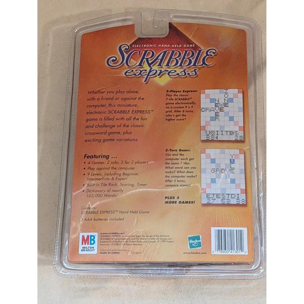 1999 Scrabble Express Electronic Handheld Game Milton Bradley Hasbro New